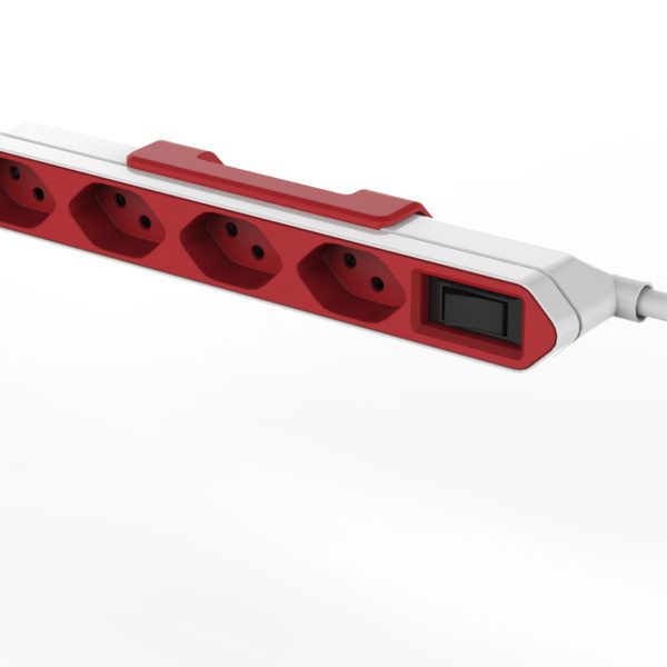 POWERCUBE Socket-rail red/white 66.9121 4x Typ 13 plug