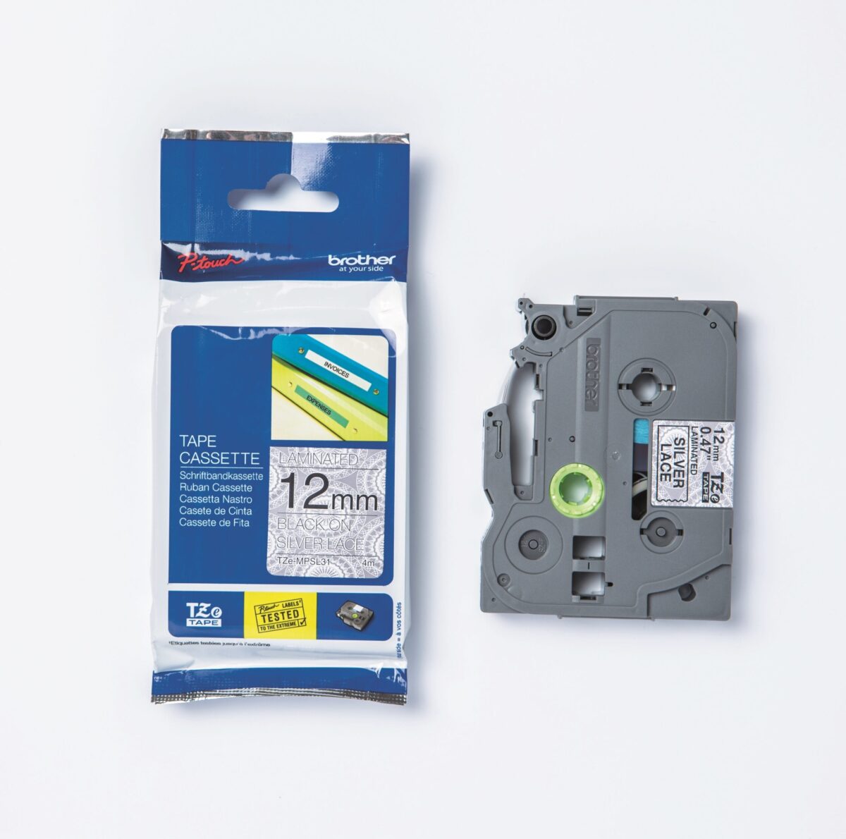 PTOUCH Band, laminiert schw/silber TZe-MPSL31 PT-DV600VP 12 mm – Hochwertig & günstig bei ShopDeca