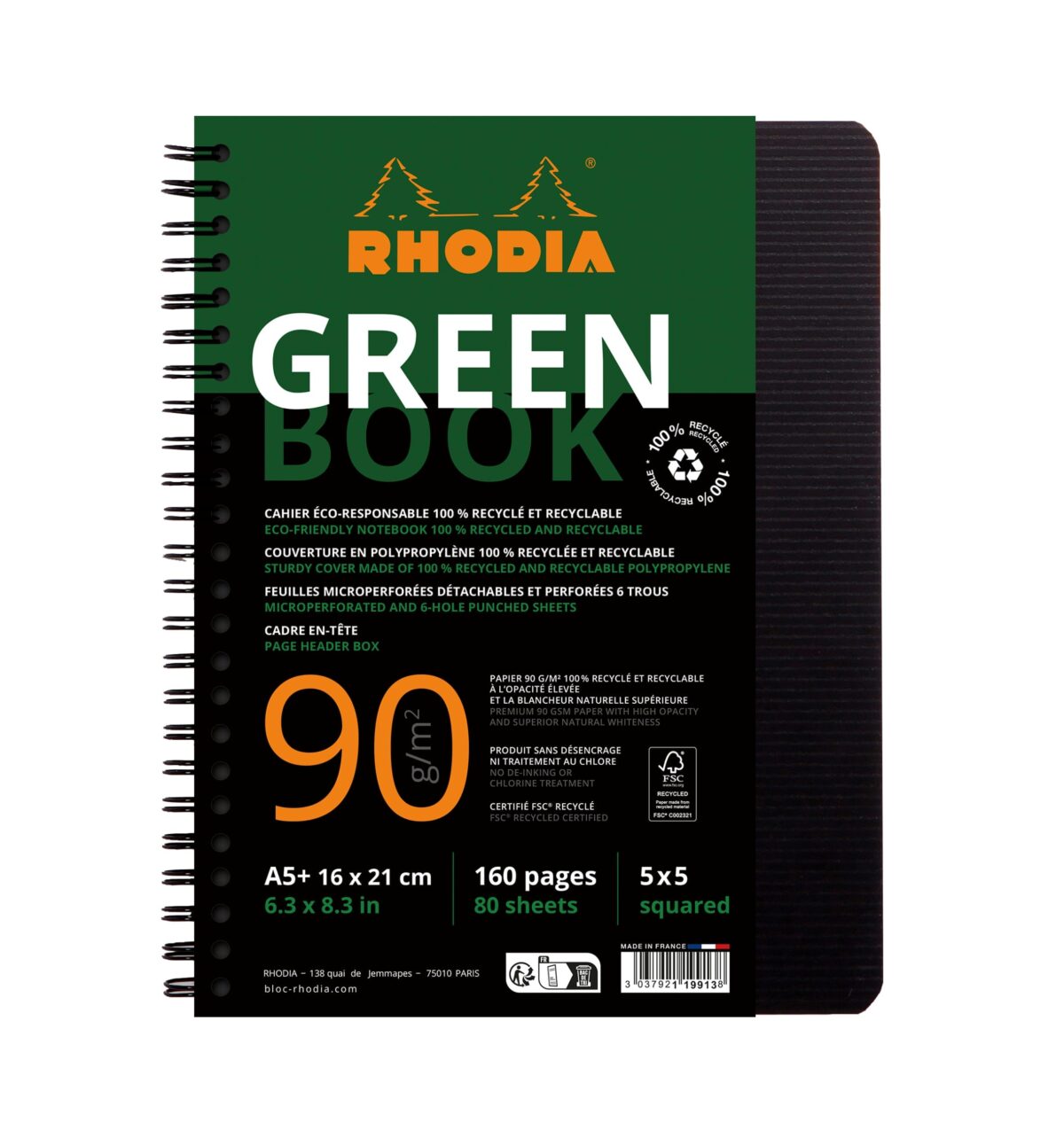 RHODIA Greenbook Notizbuch A5 119913C kariert 90g 160 S. – Hochwertig & günstig bei ShopDeca