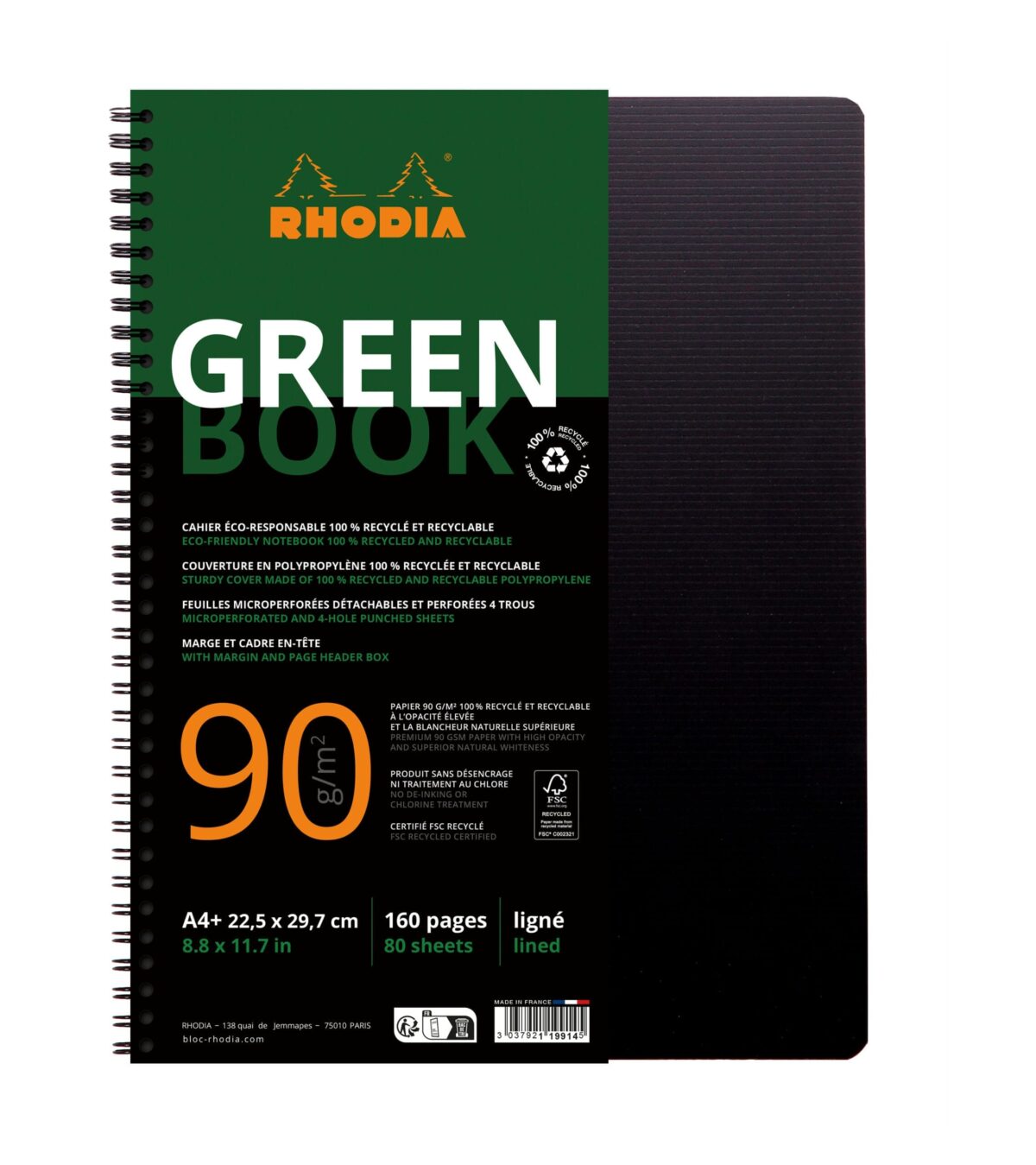 RHODIA Greenbook Notizbuch A4 119914C liniert 90g 160 S. – Hochwertig & günstig bei ShopDeca