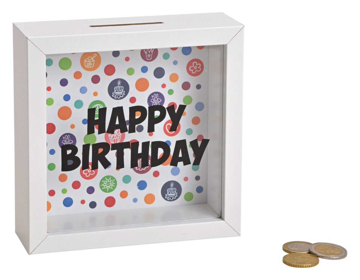 ROOST Spardose Happy Birthday 10025546 15x15x5cm – Hochwertig & günstig bei ShopDeca