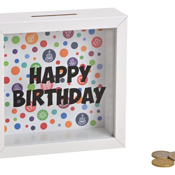 ROOST Spardose Happy Birthday 10025546 15x15x5cm