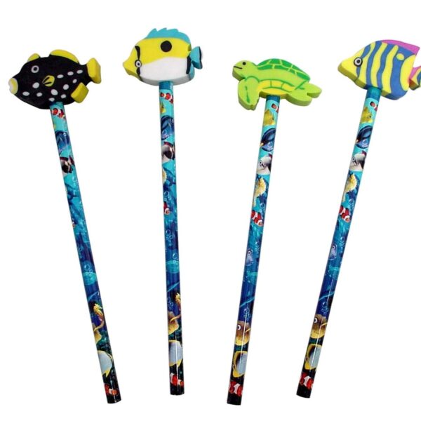 ROOST Bleistift Fisch REA-303-REA Radiergummi, 4 ass.
