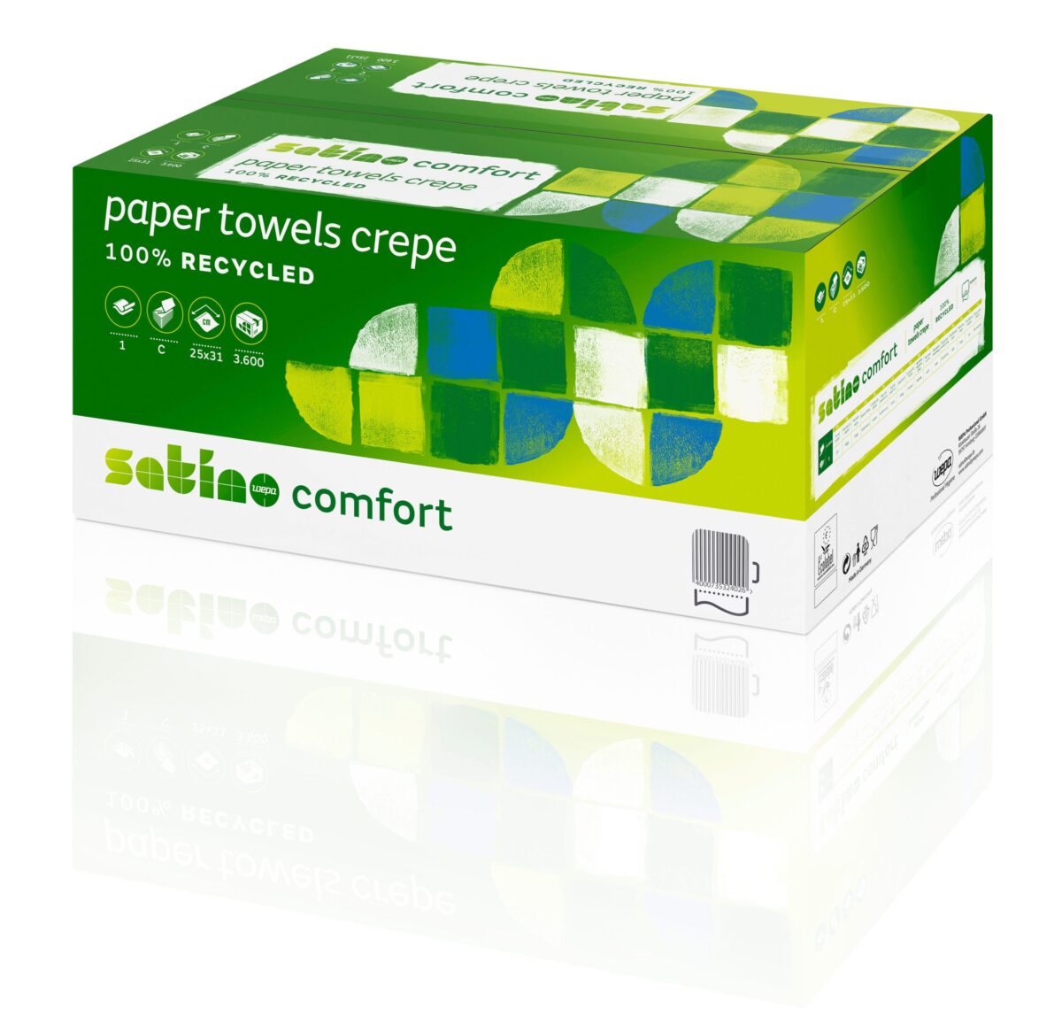 SATINO C-Falz-Handtücher 583142 Comfort Recycling 128 Stück – Hochwertig & günstig bei ShopDeca