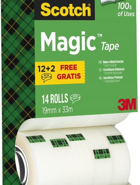 SCOTCH Magic Tape 810 EcoBox 19mmx33m 81933R14RTR transparent, 14 Rollen