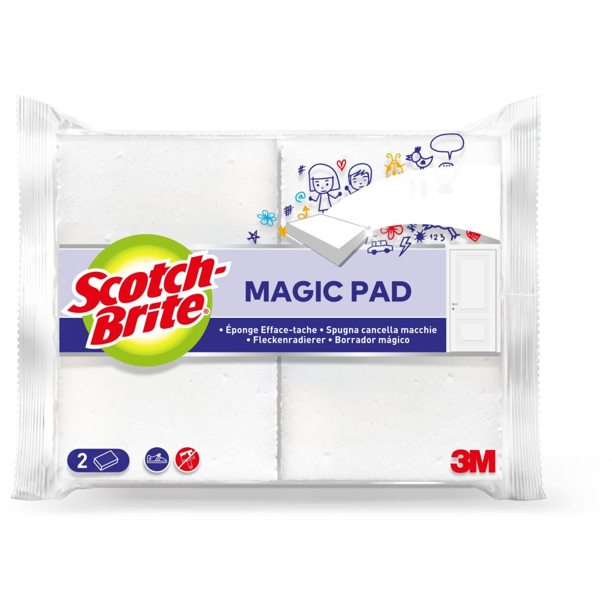 SCOTCH-BRITE Flecken-Radierer 11x7x3cm SB831/2 Magic2, weiss 2 Stück – Hochwertig & günstig bei ShopDeca