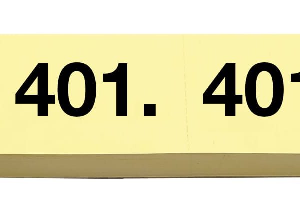 SIMPLEX Garderobenblock 401-500 13099 gelb 100 Blatt