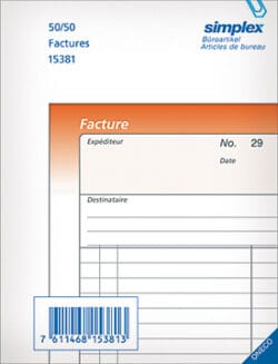 SIMPLEX Rechnungen F A6 15384F orange/weiss 100x2 Blatt