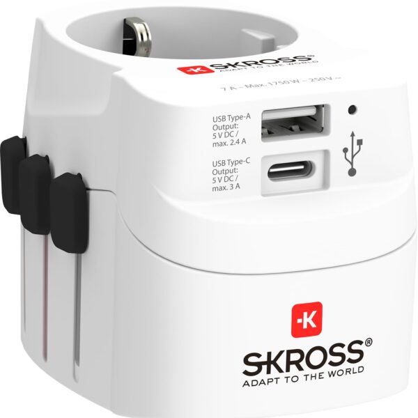 SKROSS World Travel Adapter 1.302462 PRO Light USB (AC)