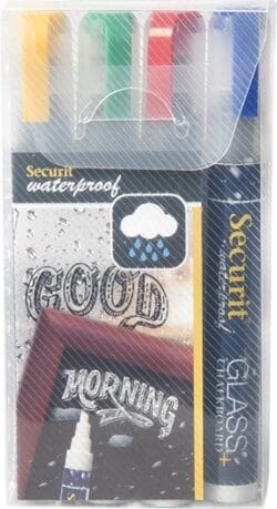 Securit Kreidemarker Colour, 2-6mm, Wasserfest 4 Stk.