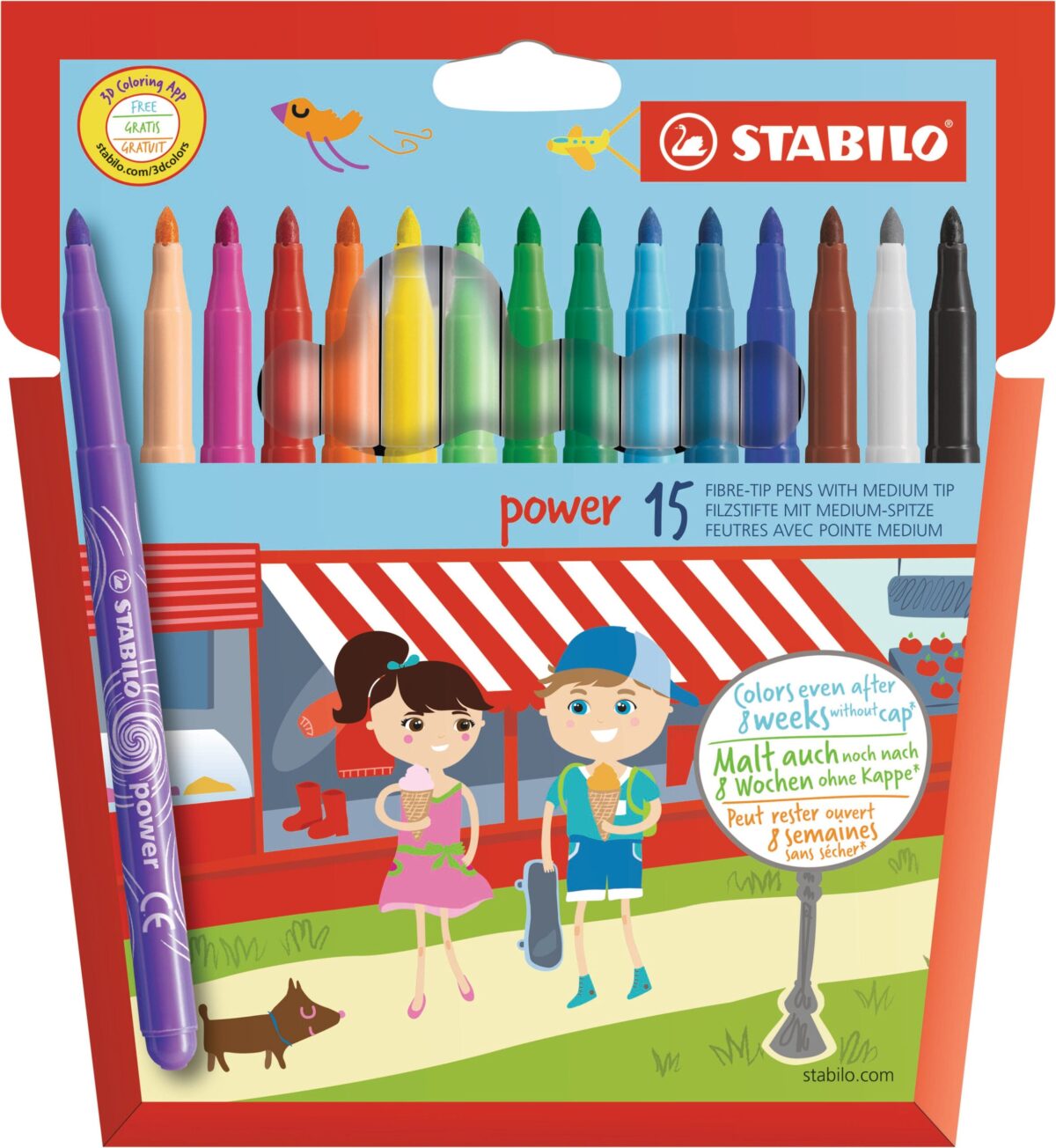 STABILO Fasermaler Power 280/15-01 15 Stück, farbig ass. – Hochwertig & günstig bei ShopDeca