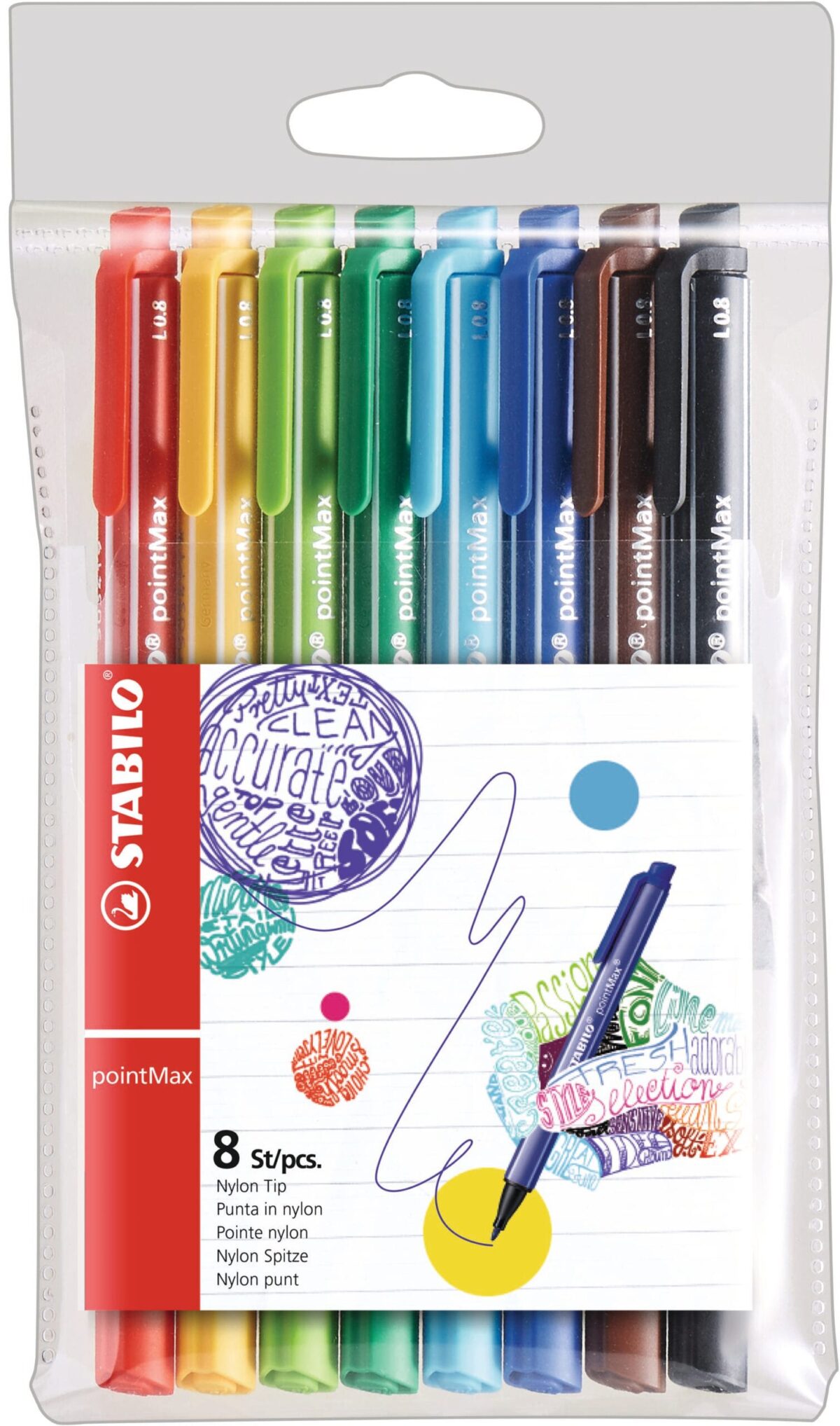STABILO Fineliner pointMax 0,8mm 488/801 8 Stück – Hochwertig & günstig bei ShopDeca