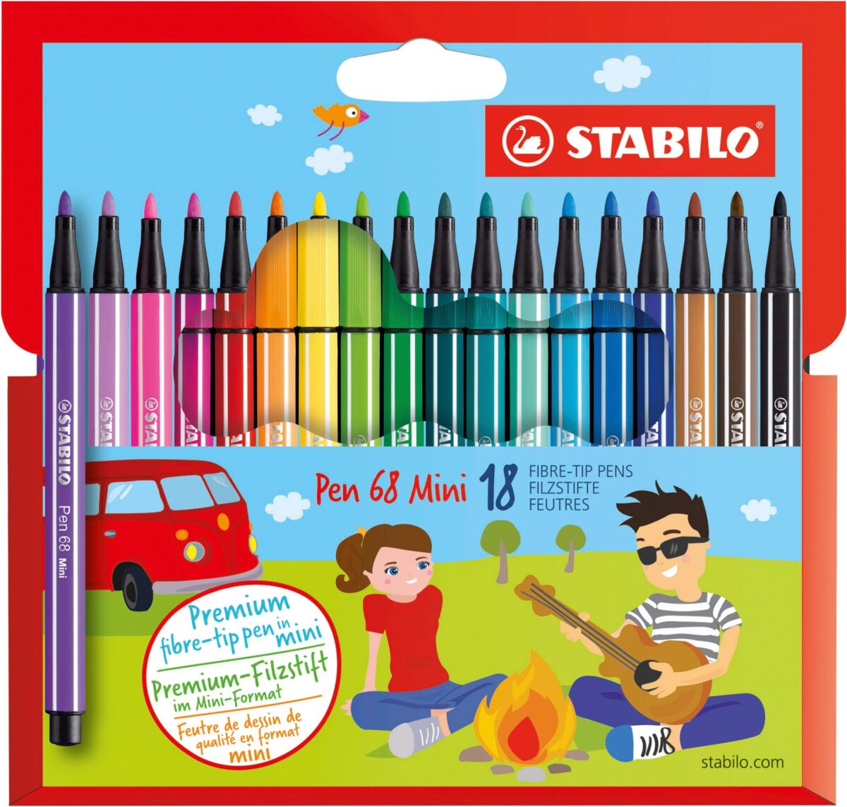 STABILO Fasermaler Pen 68 668/18 18-Farbig, Etui – Hochwertig & günstig bei ShopDeca