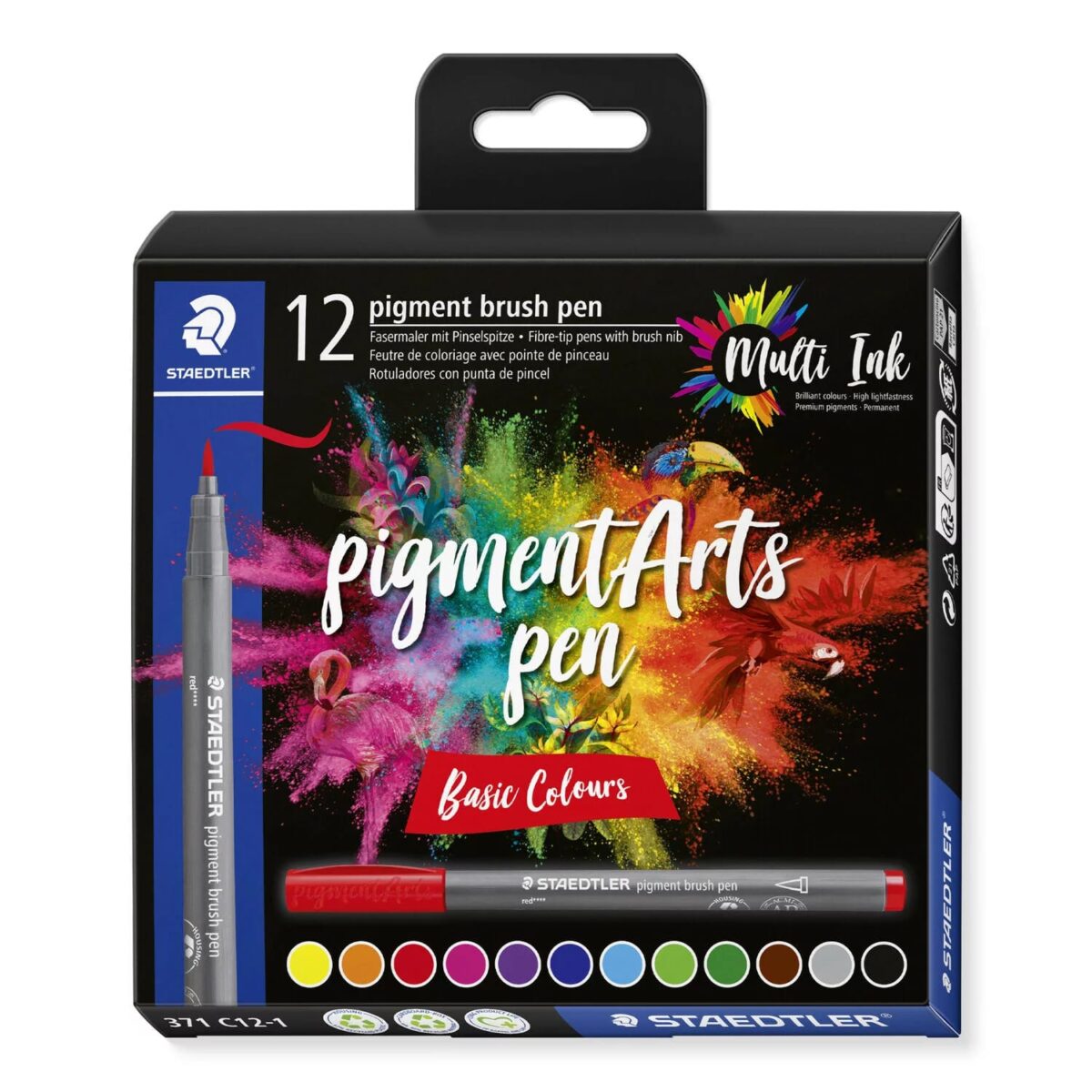 STAEDTLER Fasermaler mit Pinselspitze 371 C12-1 pigment pen 376 12er Set – Hochwertig & günstig bei ShopDeca