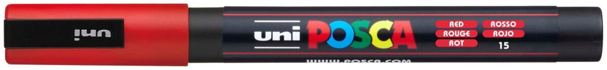 UNI-BALL Posca Marker 0,9-1,3mm PC-3M RED rot, Rundspitze – Hochwertig & günstig bei ShopDeca