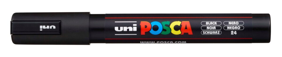 UNI-BALL Posca Marker 1,8-2,5mm PC-5M BLACK schwarz, Rundspitze – Hochwertig & günstig bei ShopDeca