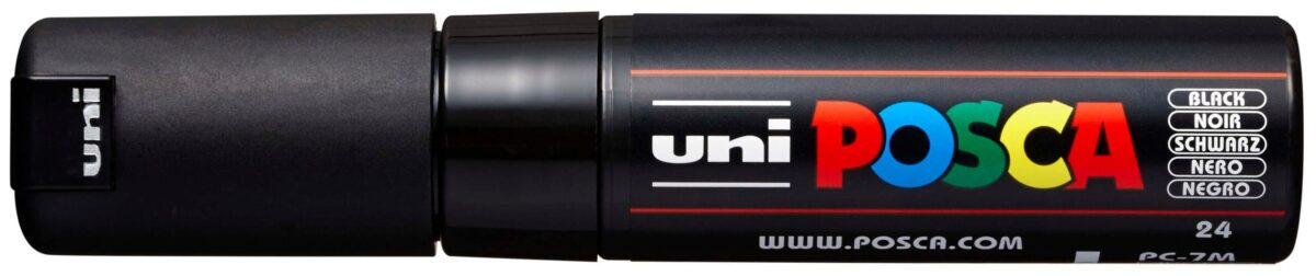 UNI-BALL Posca Marker 4.5-5.5mm PC-7M BLACK schwarz, Rundspitze – Hochwertig & günstig bei ShopDeca