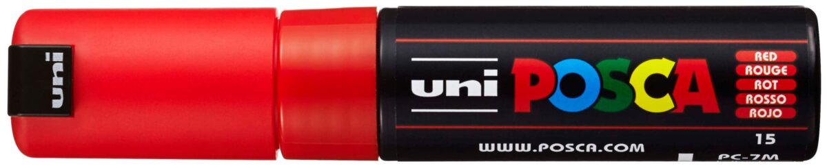 UNI-BALL Posca Marker 4.5-5.5mm PC-7M RED rot, Rundspitze – Hochwertig & günstig bei ShopDeca