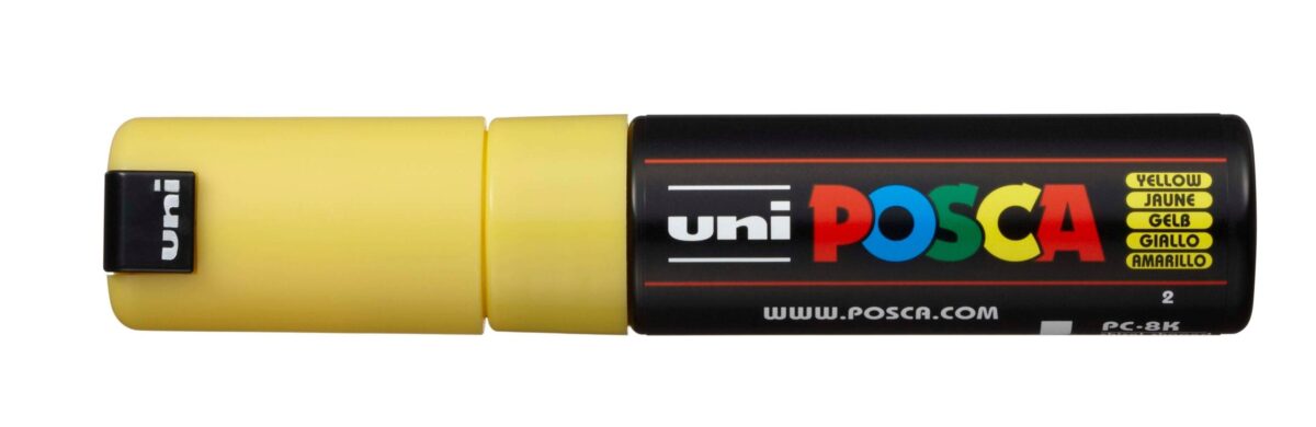 UNI-BALL Posca Marker 8mm PC-8K YELLOW gelb, Keilspitze – Hochwertig & günstig bei ShopDeca