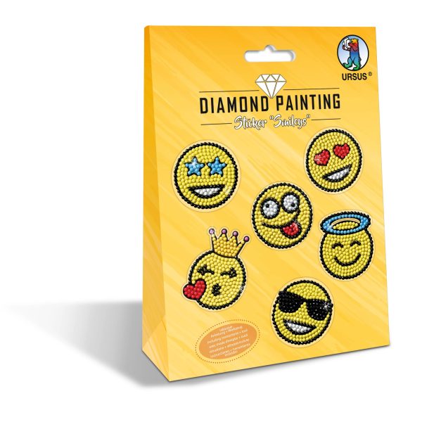 URSUS Diamond Sticker Smileys 43500006 10x15cm 2 Bogen