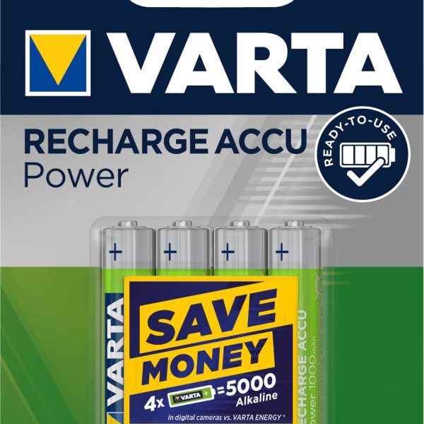 VARTA Batterie Akku 5703301404 R2U, AAA/HR03, 1000 mAh, 4 S.