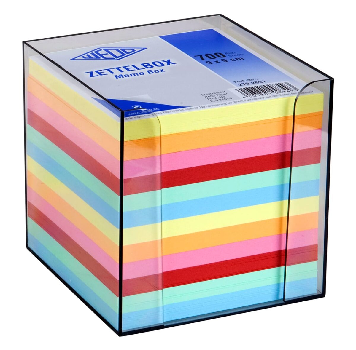 WEDO Zettelbox 9x9cm 2702651 rauchglas inkl. 700Bl. Ass. – Hochwertig & günstig bei ShopDeca