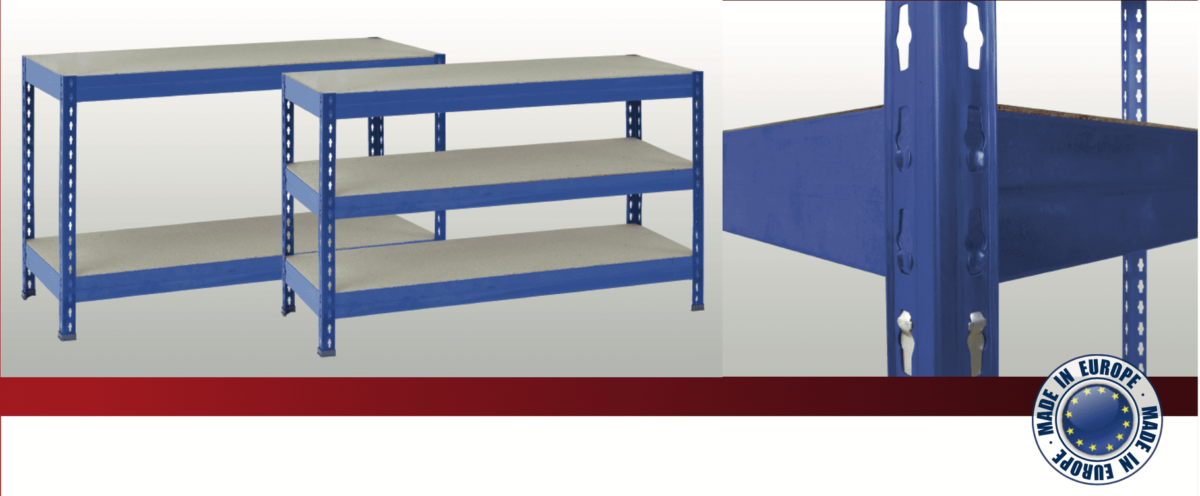 44X Lagerregal "stabil" L1000, 825kg, Blau – Hochwertig & günstig bei ShopDeca
