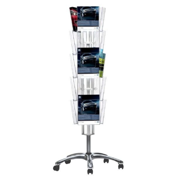 Prospektständer Multiside drehbar, mit Laufrollen