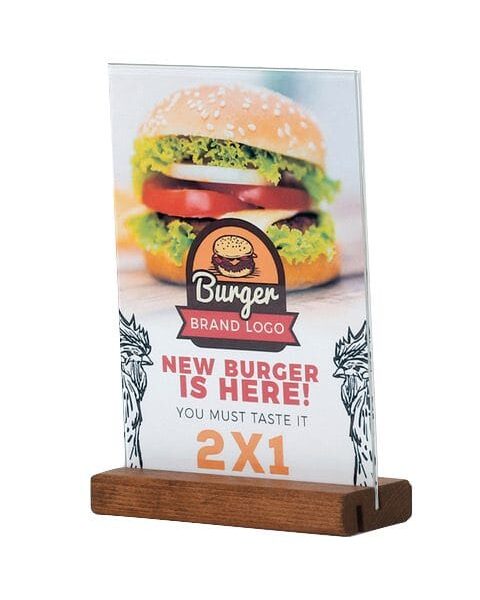 Tischaufsteller Double dunkel