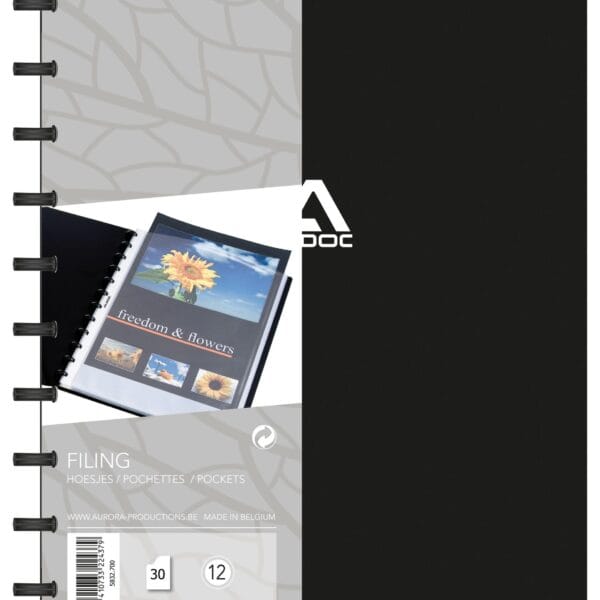 ADOC Sichtbuch L-Bind-Ex A4 5825.700 schwarz 20 Taschen