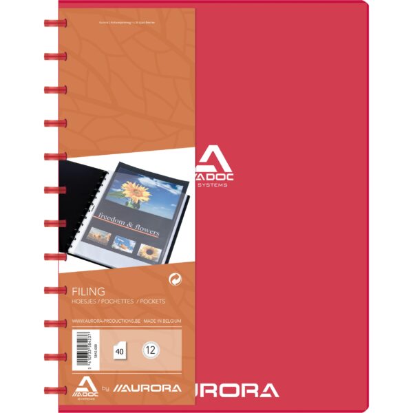 ADOC Sichtbuch Standard A4 5842.600 rot 40 Taschen