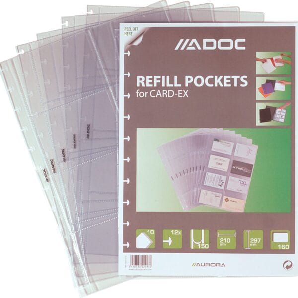 ADOC Dokumententasche Bind-Ex A4 9287.010 transparent, 800my 12 Taschen