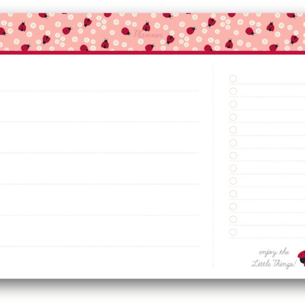 ANCOR Schreibtischplaner LADY BUG 105049 rosa/rot 40x30cm