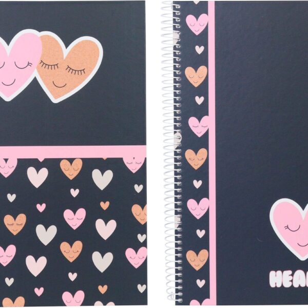ANCOR Spiralbuch Hardcover A4 118285 B'LOG HEARTS,liniert 80 Blatt