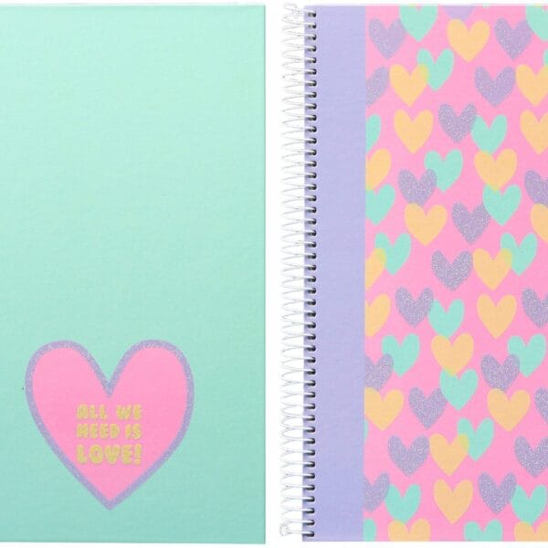 ANCOR Spiralbuch Hardcover A4 124194 B'Log Hearts, liniert 80BL