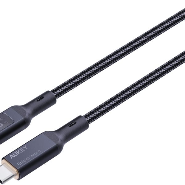 AUKEY Cable USB-C-to-C,LCD Display CB-MCC102 1.8m,Nylon Braided, 100W,Bl.