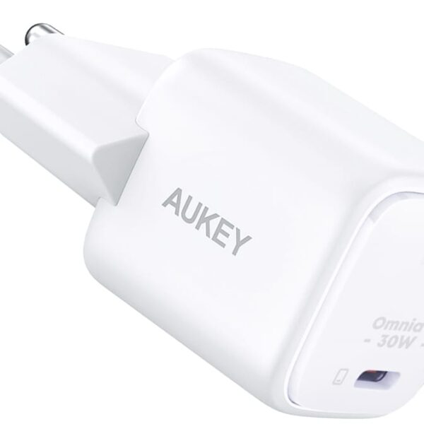 AUKEY Minima 30W GaN USB-C PA-B1L WH Wall Charger, White