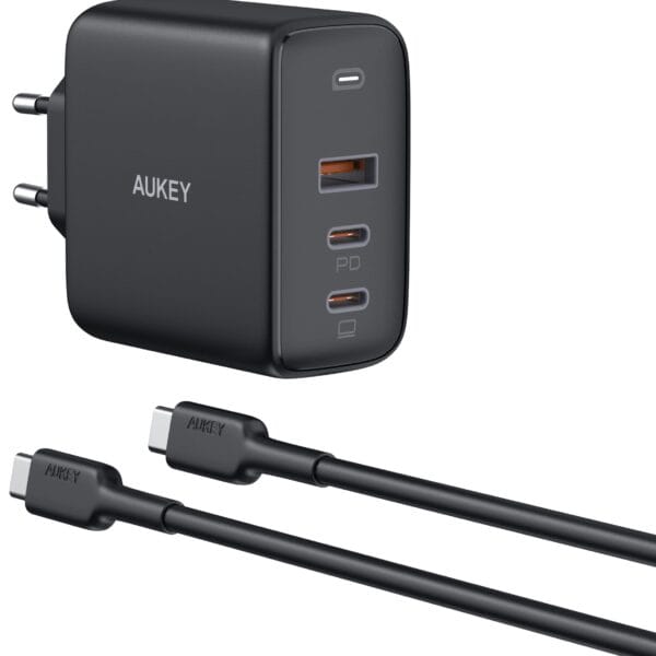 AUKEY Omnia Mix3 90W 3-Port PD GaN PA-B6S Bundle 3-Port 2xUSB-C&1xUSB-A&Cable