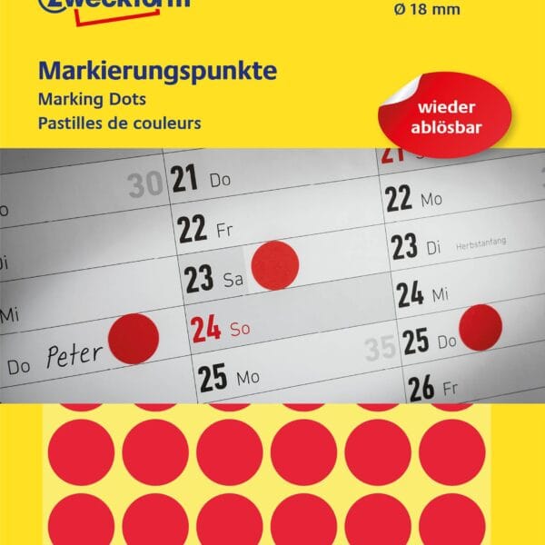 AVERY ZWECKFORM Markierungspunkte 3374Z 18mm rot 1056Stk. 22 Blatt