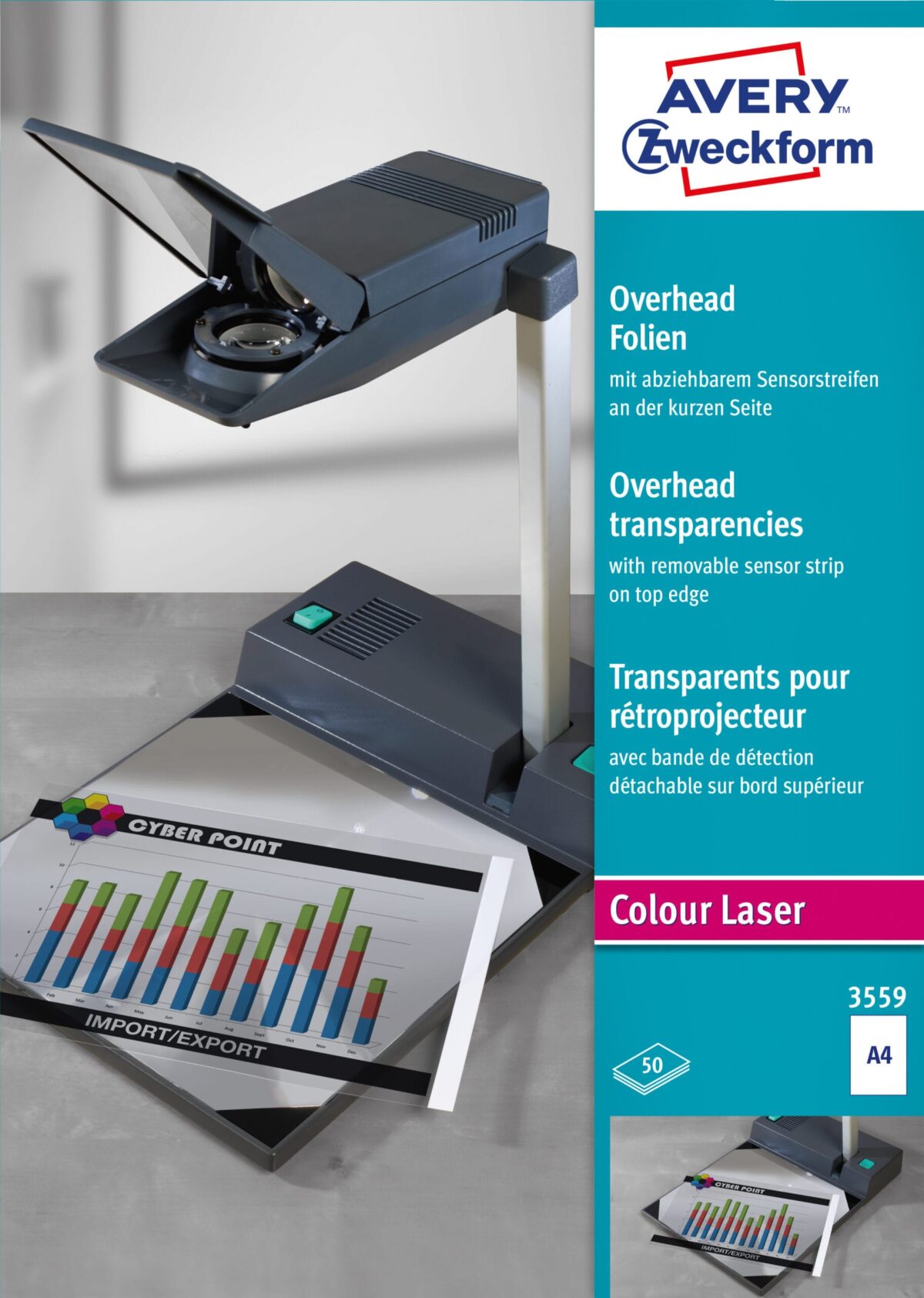 AVERY ZWECKFORM Overhead-Folie A4 3559Z 0,10mm Laser 50 Blatt – Hochwertig & günstig bei ShopDeca