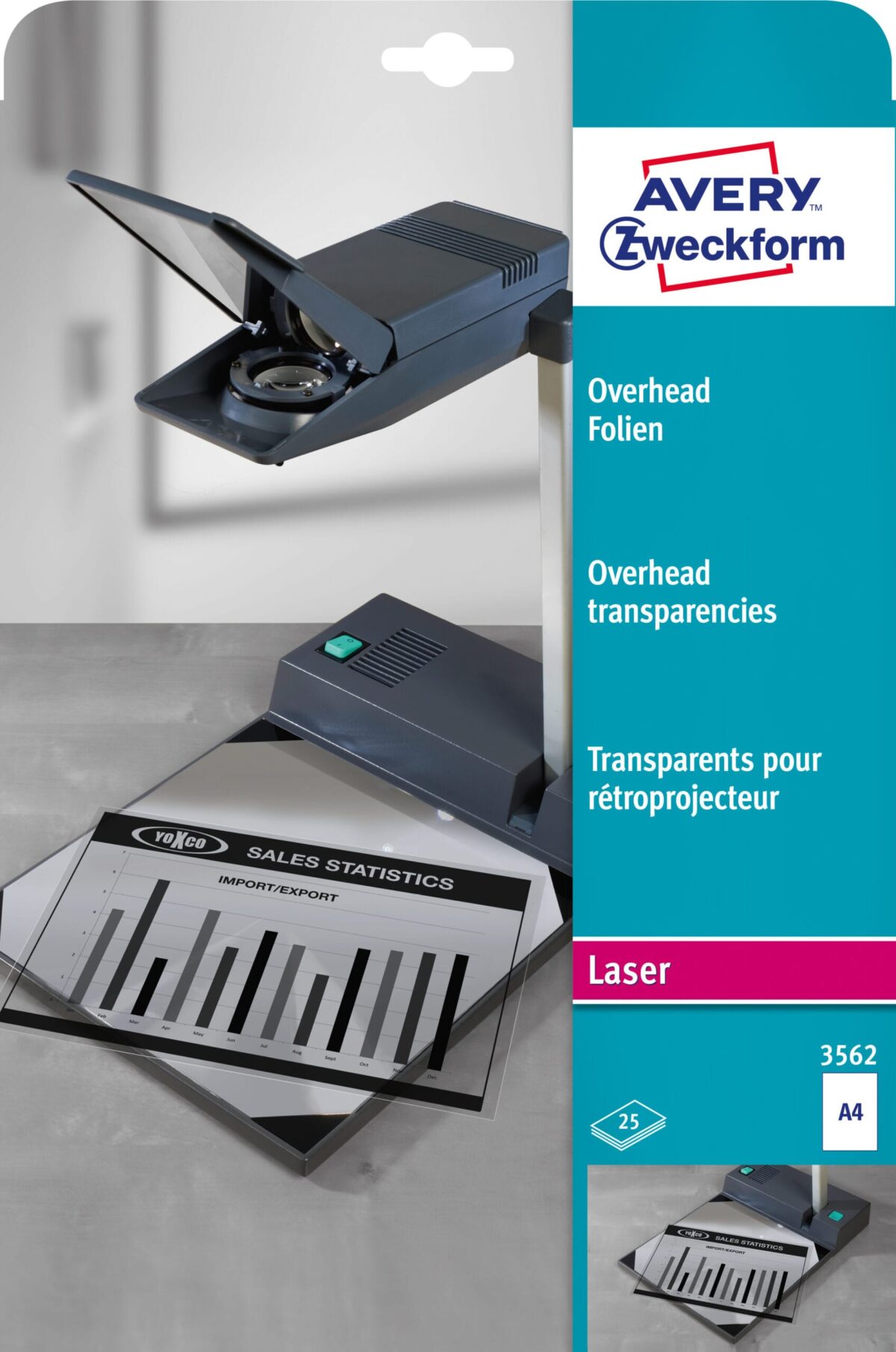 AVERY ZWECKFORM Overhead-Folie A4 3562 0.10mm Laser 25 Blatt – Hochwertig & günstig bei ShopDeca