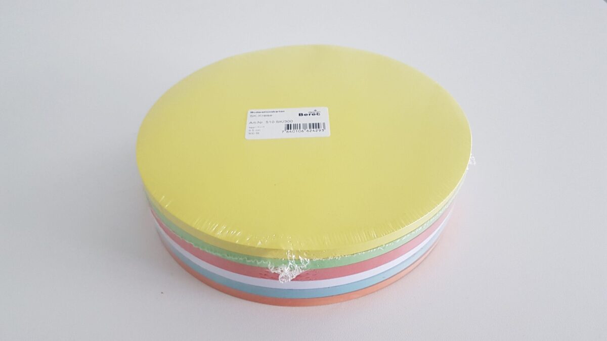 BEREC Karten 6-farbig ass. 510SK/300 Kreis 95mm 300 Stk. – Hochwertig & günstig bei ShopDeca