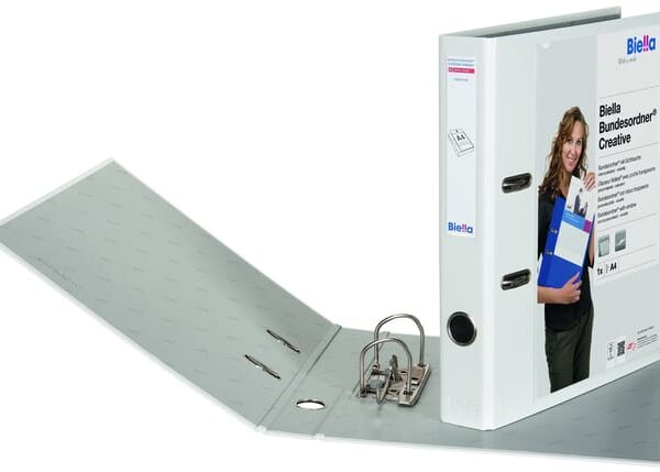 BIELLA Bundesordner Creative 4cm 10342401U weiss mit Sichttasche A4