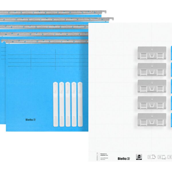 BIELLA Register-Hängemappe A4 27143205U blau 32x25cm 5 Stück