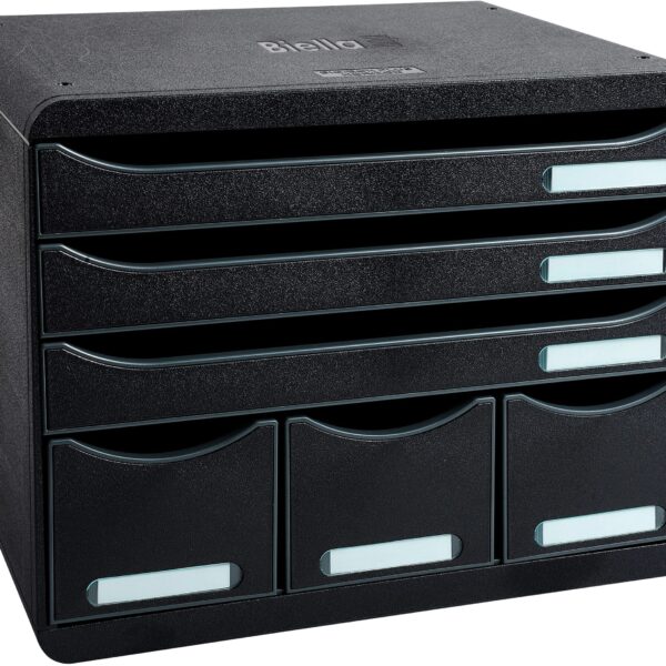 BIELLA Ablagebox STOREBOX A4+ 30671402BIDU schwarz, 6 Schubladen