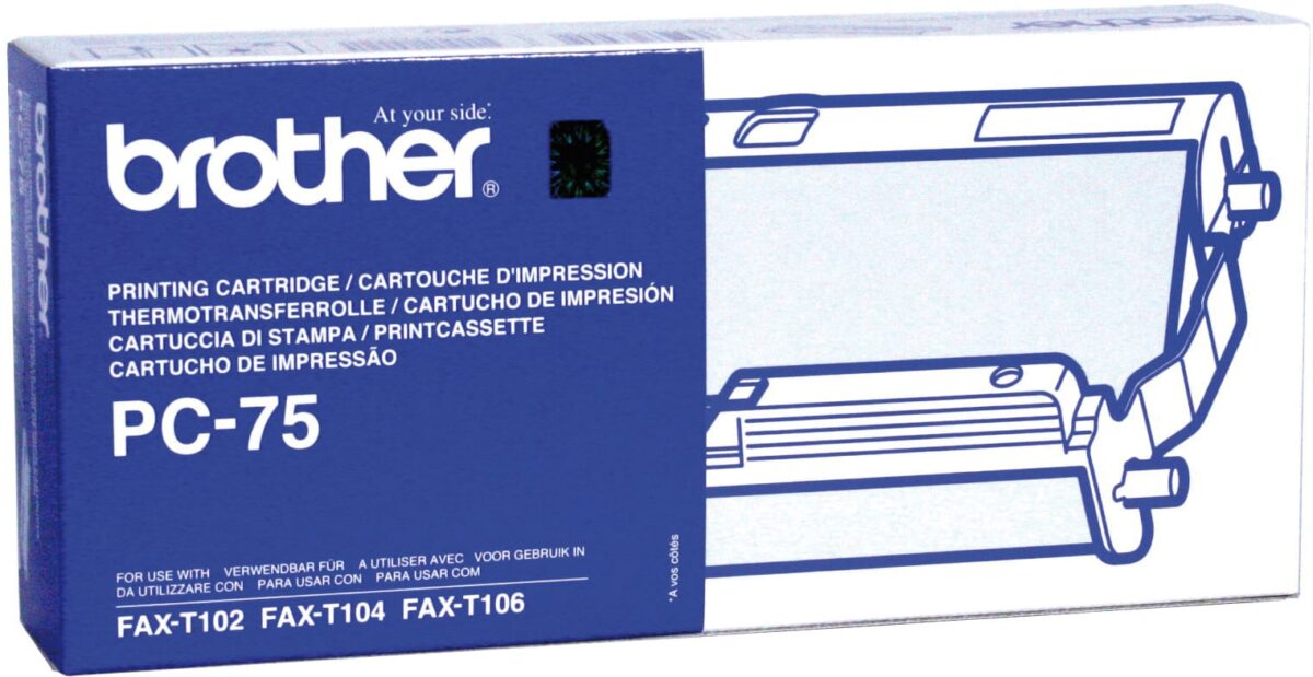 BROTHER Druckkassette m. Filmrolle PC-75 Fax T102/104/106 140 Seiten – Hochwertig & günstig bei ShopDeca