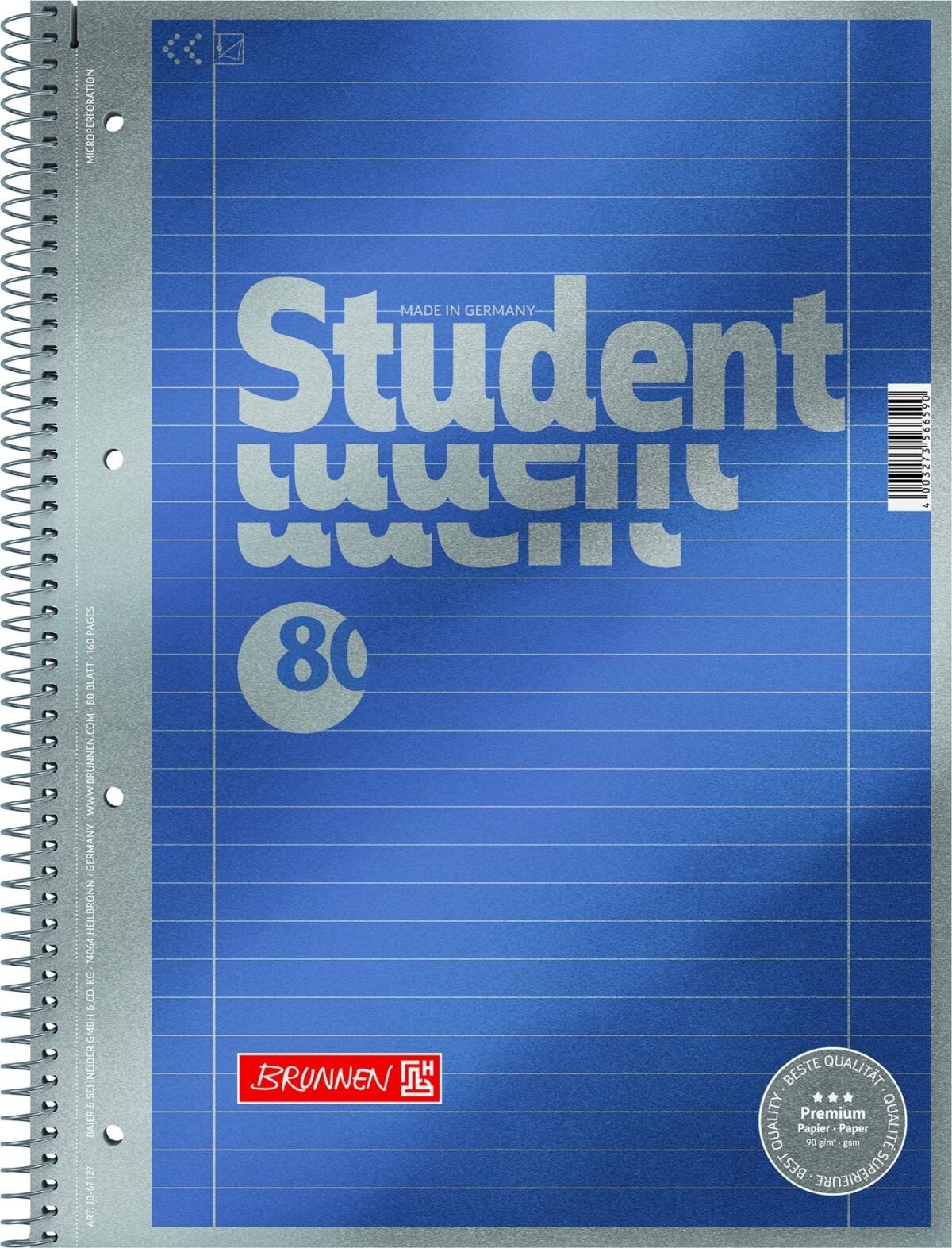 BRUNNEN Brunnen Collegeblock Premium 1067127 A4 liniert mit Rand 80 Blatt – Hochwertig & günstig bei ShopDeca