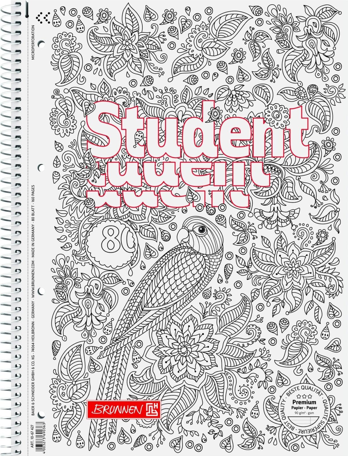 BRUNNEN Brunnen Collegeblock Student 1067427 A4 liniert mit Rand 80 Blatt – Hochwertig & günstig bei ShopDeca