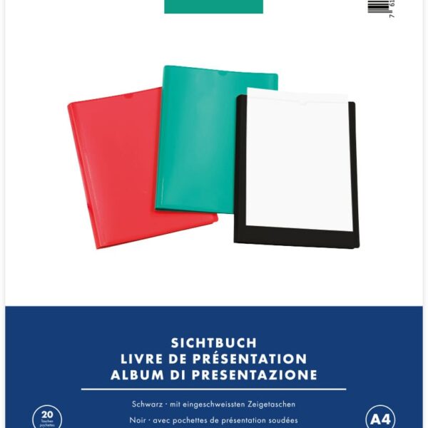 BÜROLINE Sichtbuch A4 094279-04 schwarz 20 Taschen