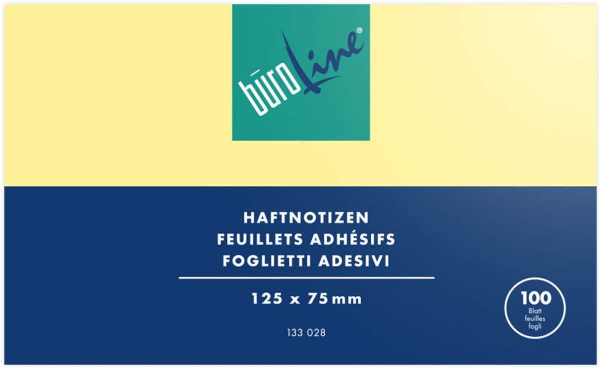 BÜROLINE Haftnotizen 125x75mm 133028 gelb 100 Blatt – Hochwertig & günstig bei ShopDeca